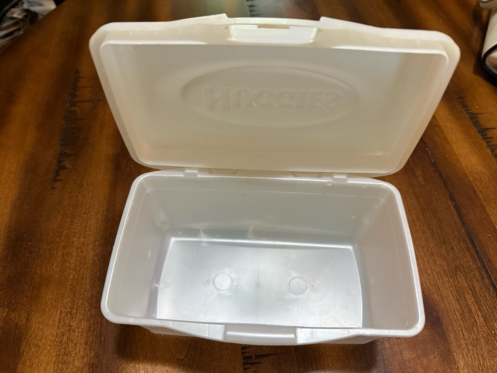Huggies Baby Wipes Container White Plastic Flip Lid Refillable EMPTY
