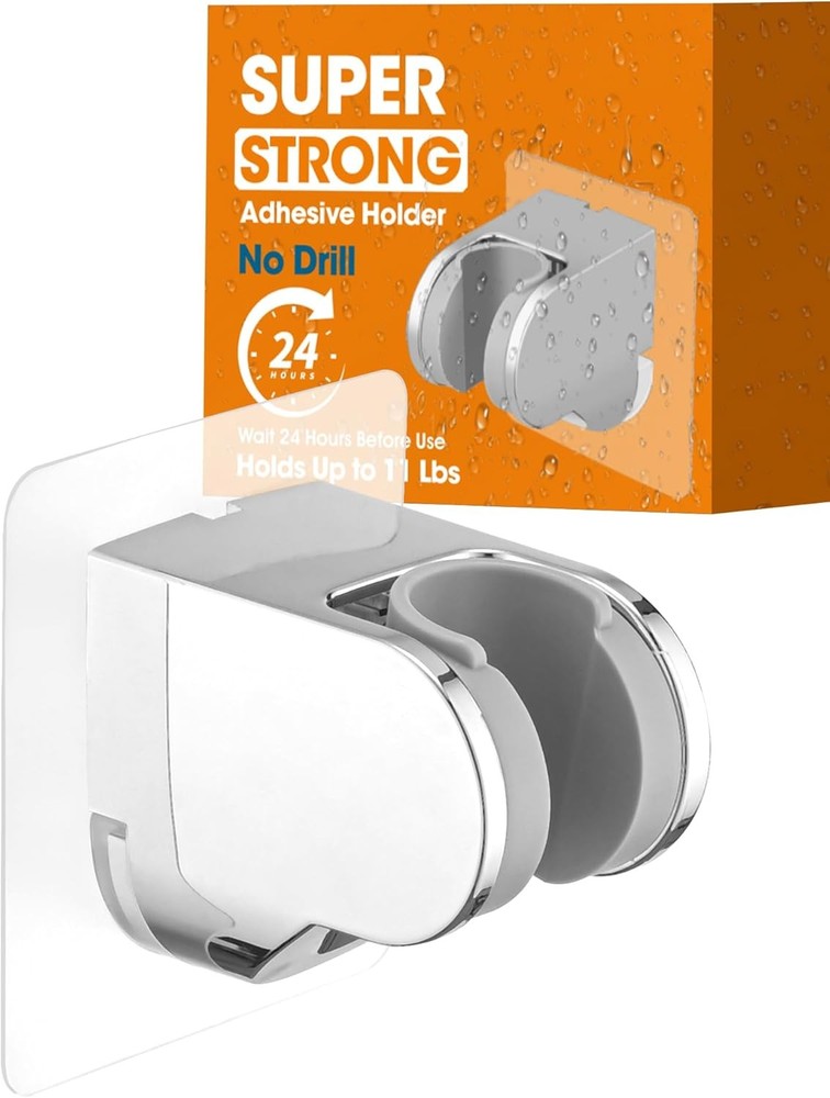 Handheld Shower Head Holder Super Strong Adhesive No Drill Adjustable Wall Mount