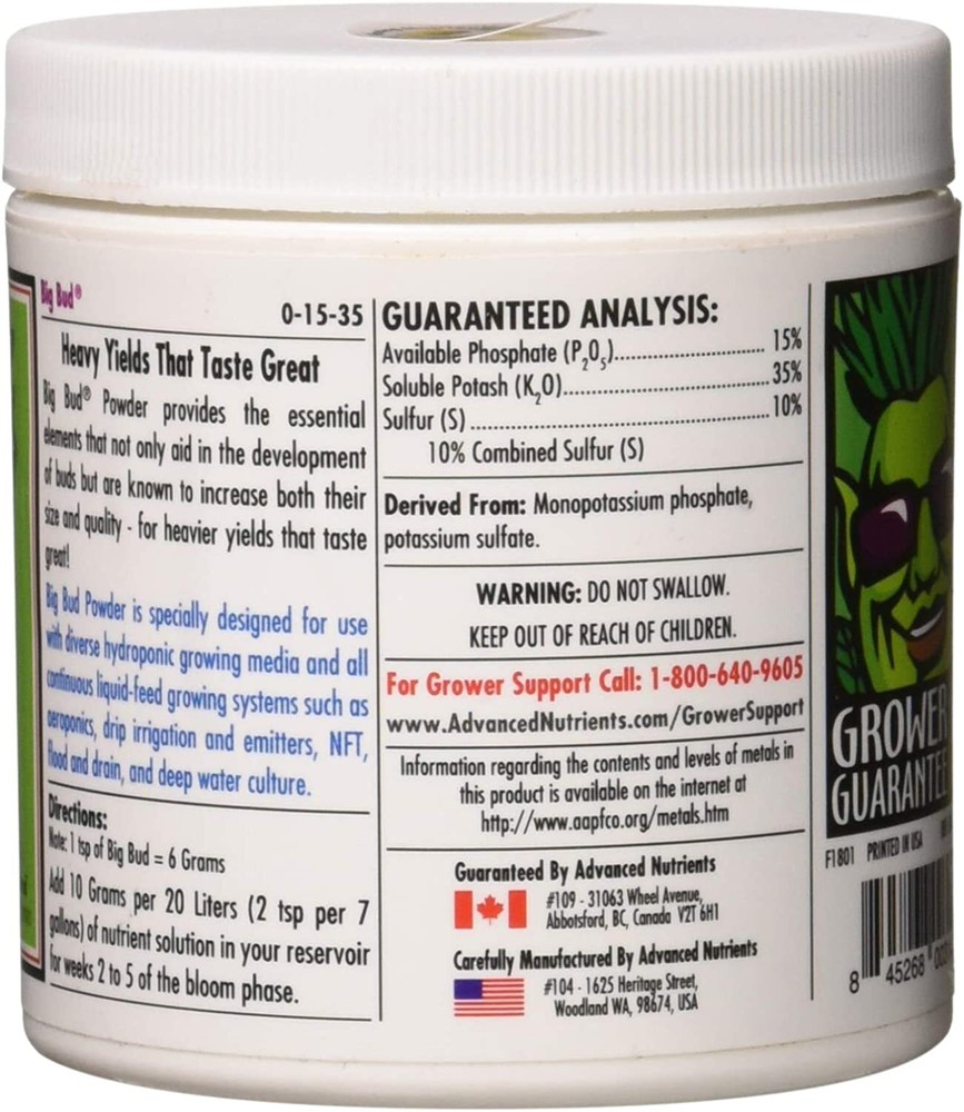 Advanced Nutrients Big Bud Powder 130g - Bloom Booster gram