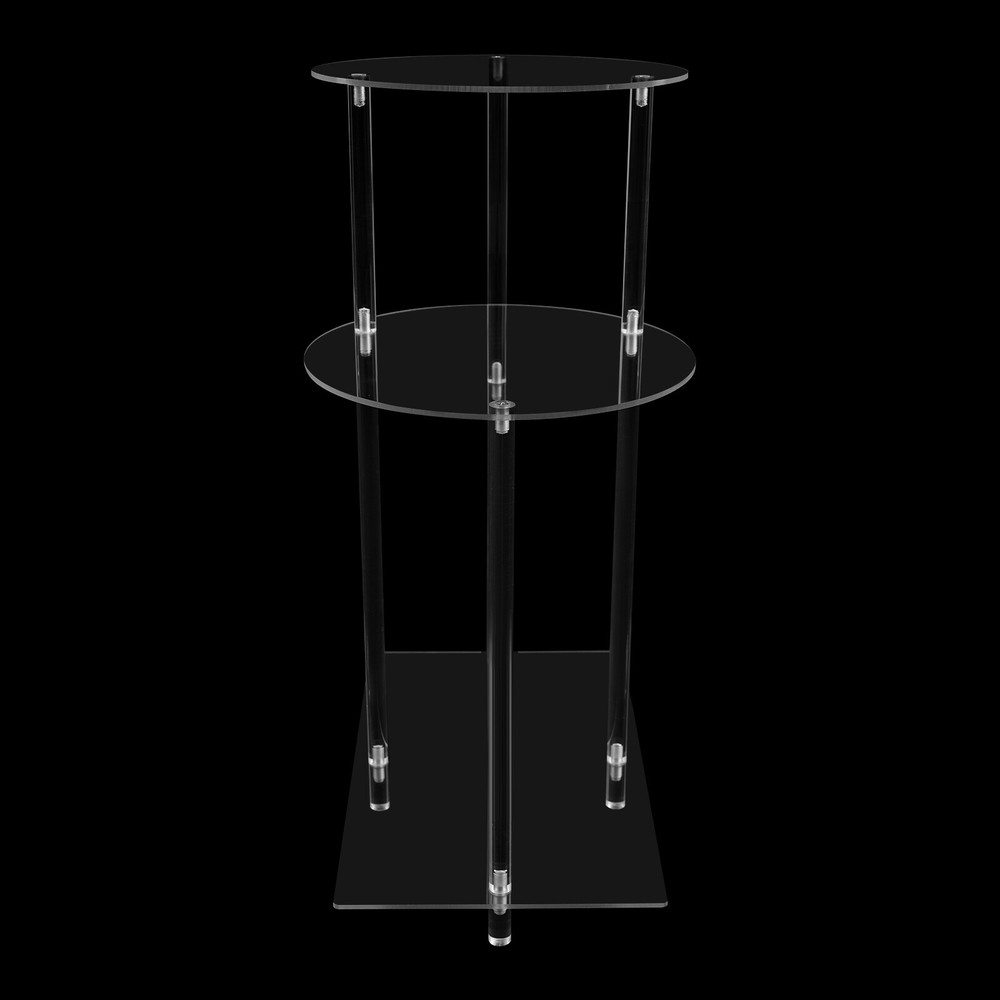 Side Table Home Bedside Table with Open Storage Shelf Indoor Clear Side Table US