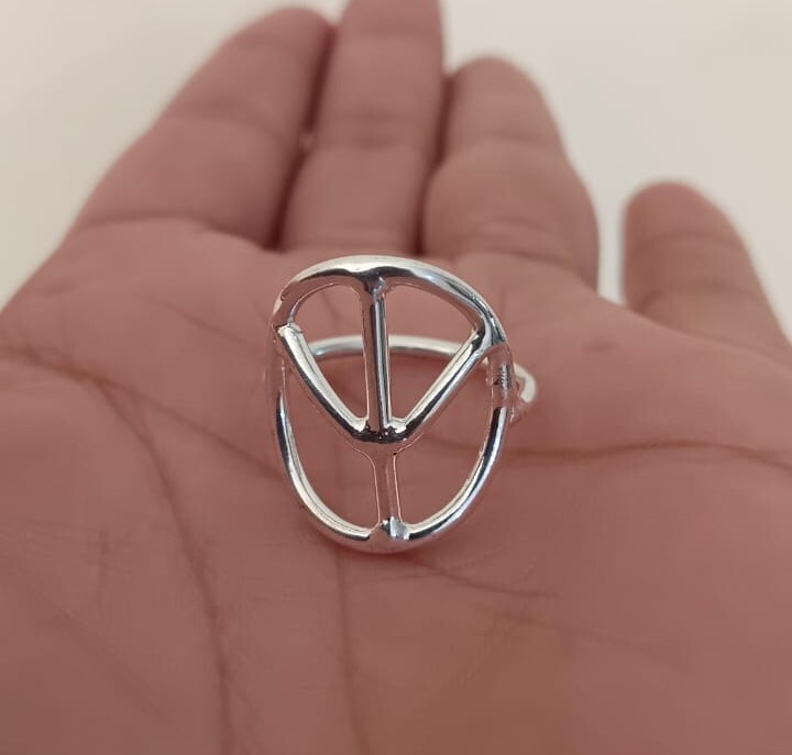 Solid 925 Silver Peace Ring Handmade Minimalist Sterling Ring All Size SR649