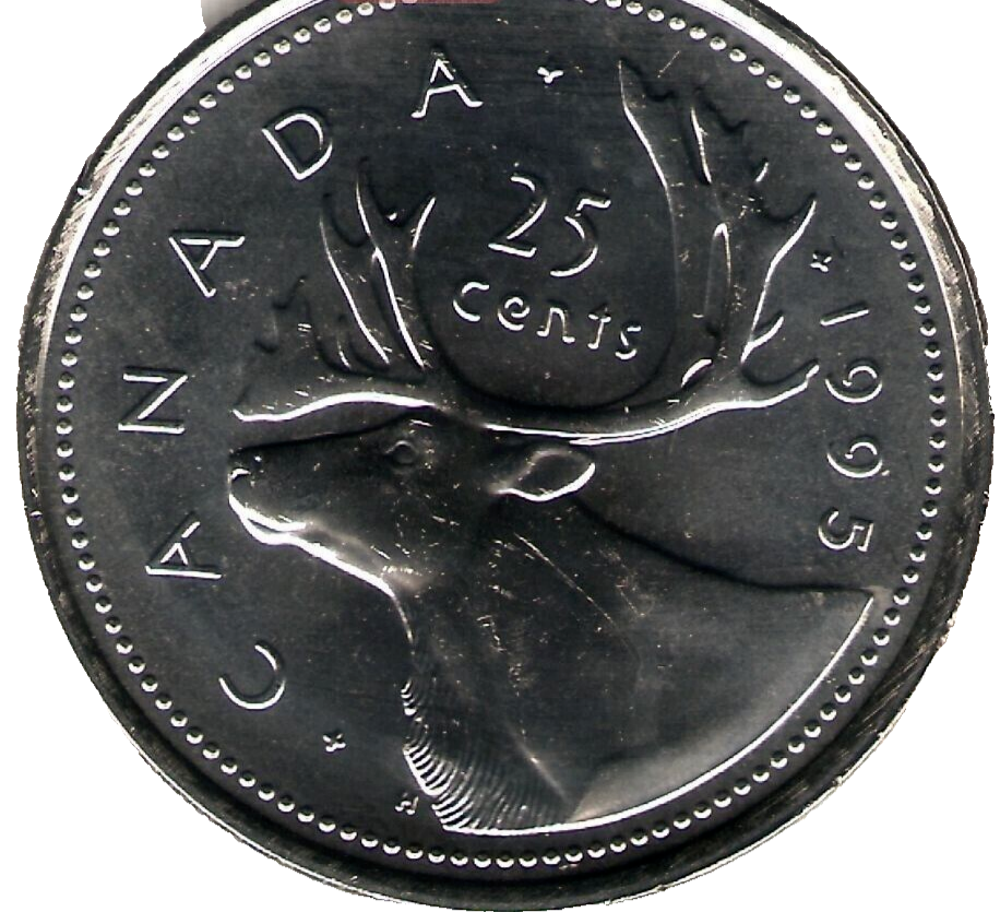 CANADA - 25 CENTS, 1995 -KM# 184