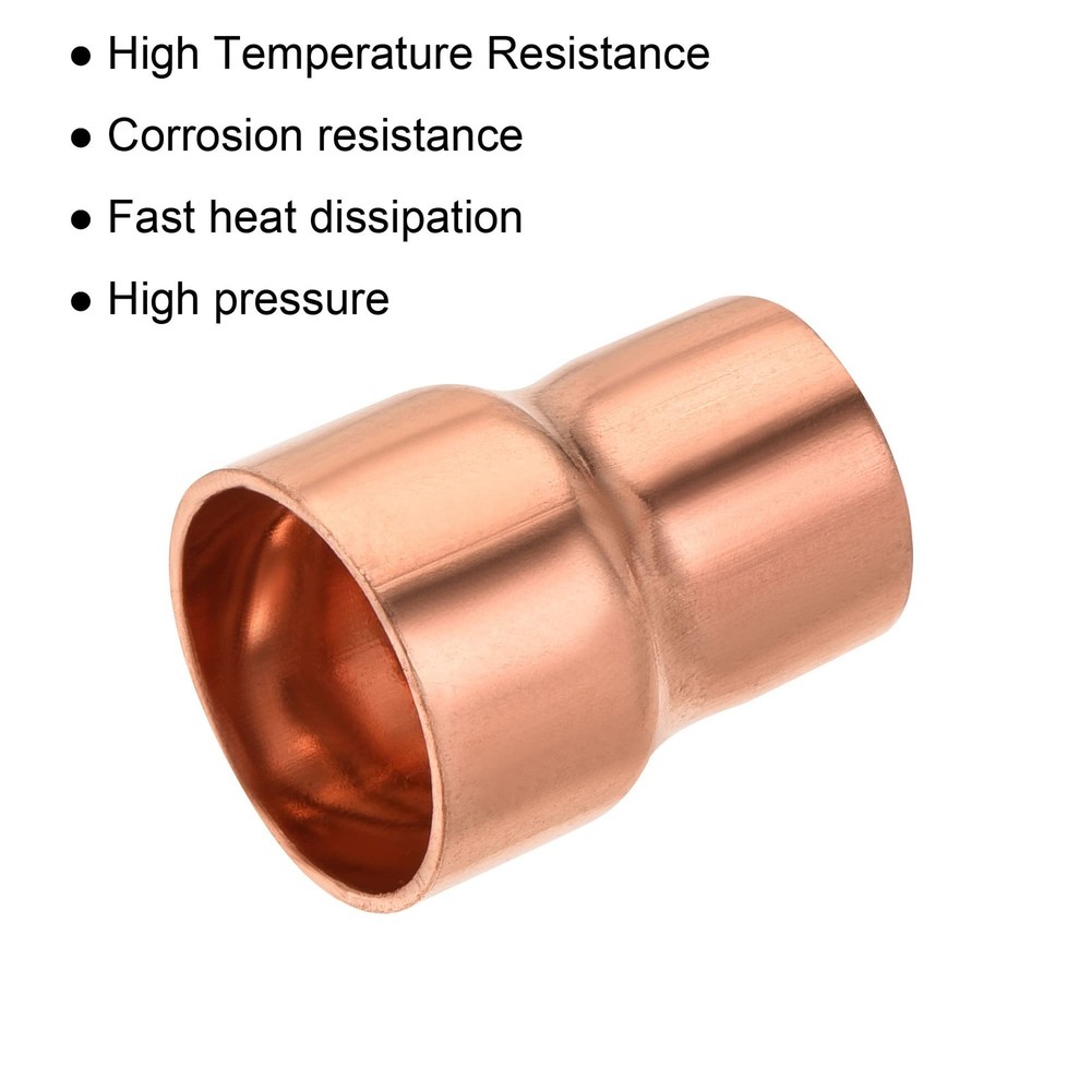 MECCANIXITY Copper Reducing Coupling Fitting with 1/2 x 5/8 Inch,