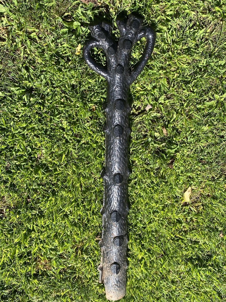 Antique Cast Iron Hitching Post 44" TREE TRUNK Old West 19th Century Stump