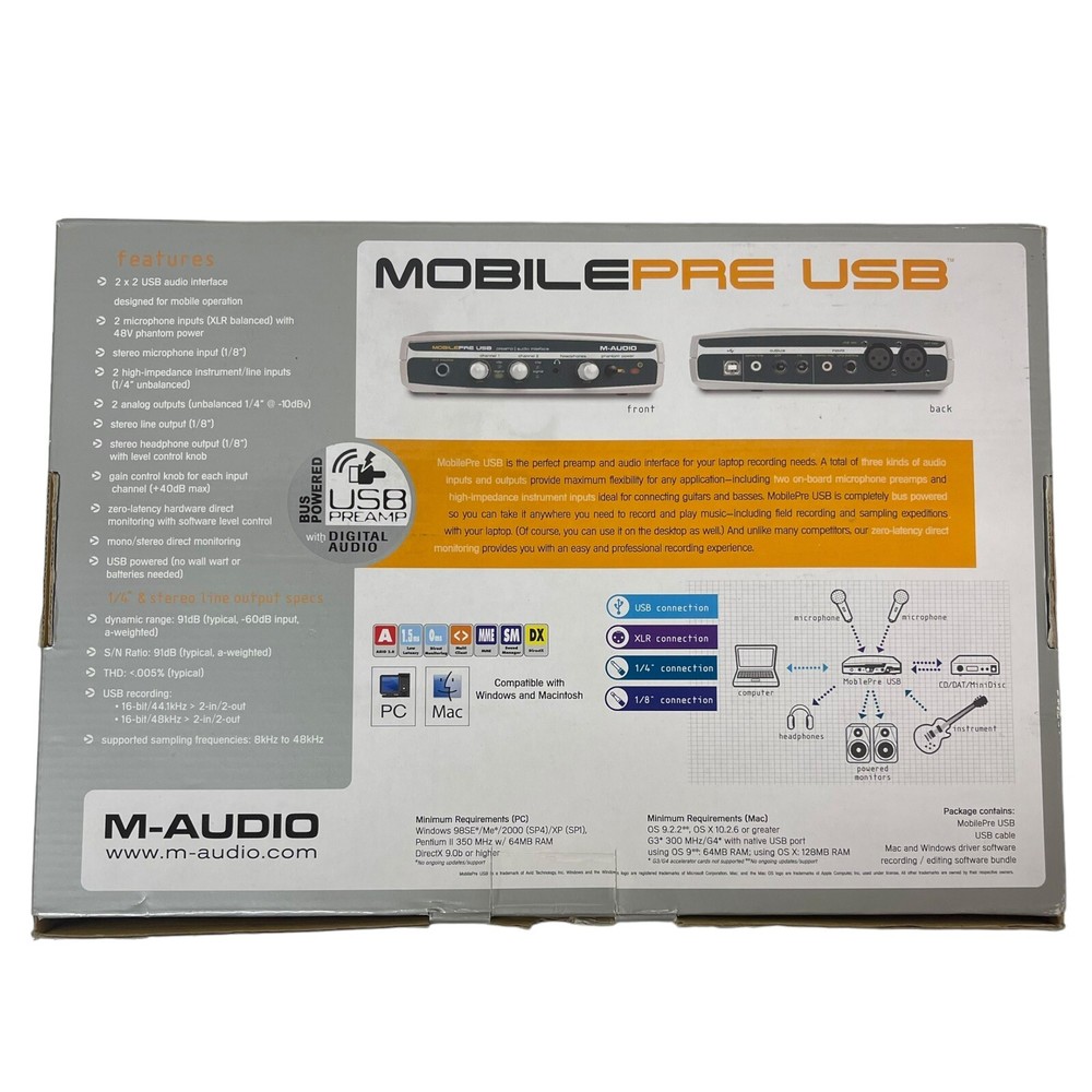 M-Audio 200F Mobile Pre USB Preamp & Audio Interface