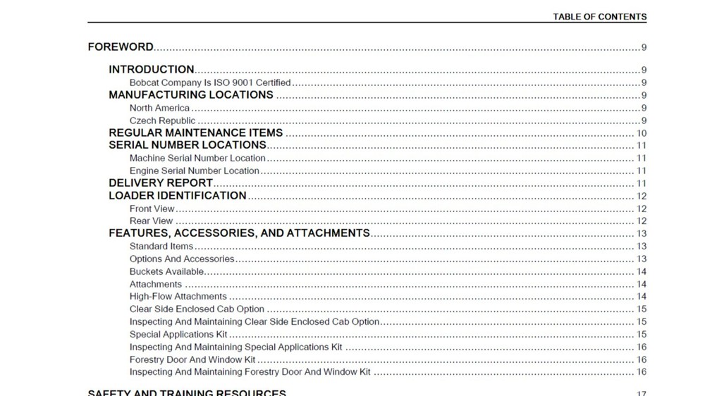 Bobcat S62 Skid Steer Loader Maintenance & Operation Manual (Reprint)