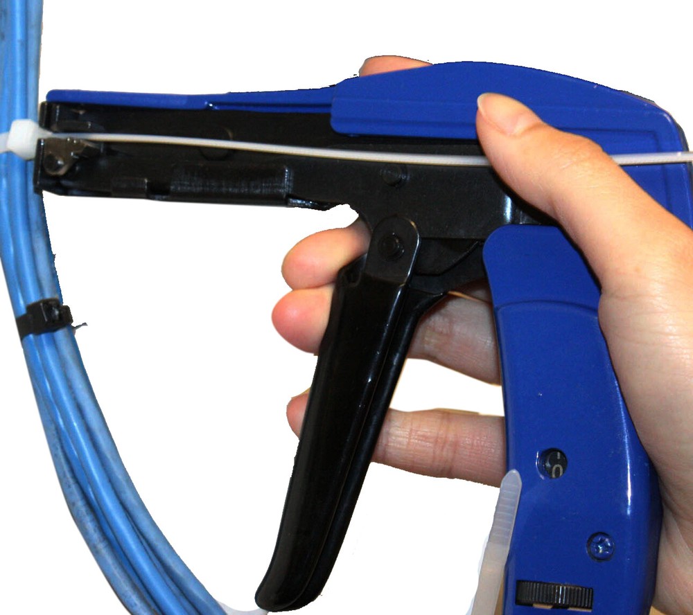 Blue Nylon Cable Tie Installation Tensioning Fastener Plastic Zip Cutting Tools