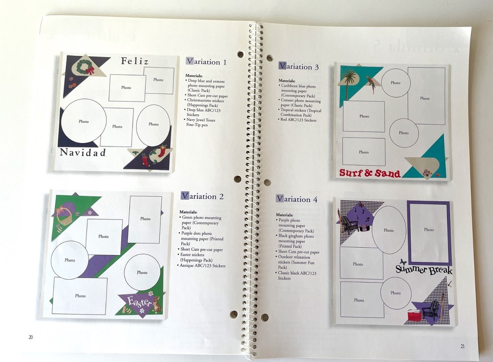 Creative Memories Fast Formulas Page Layout Idea Book Fast Formulas w/bonus