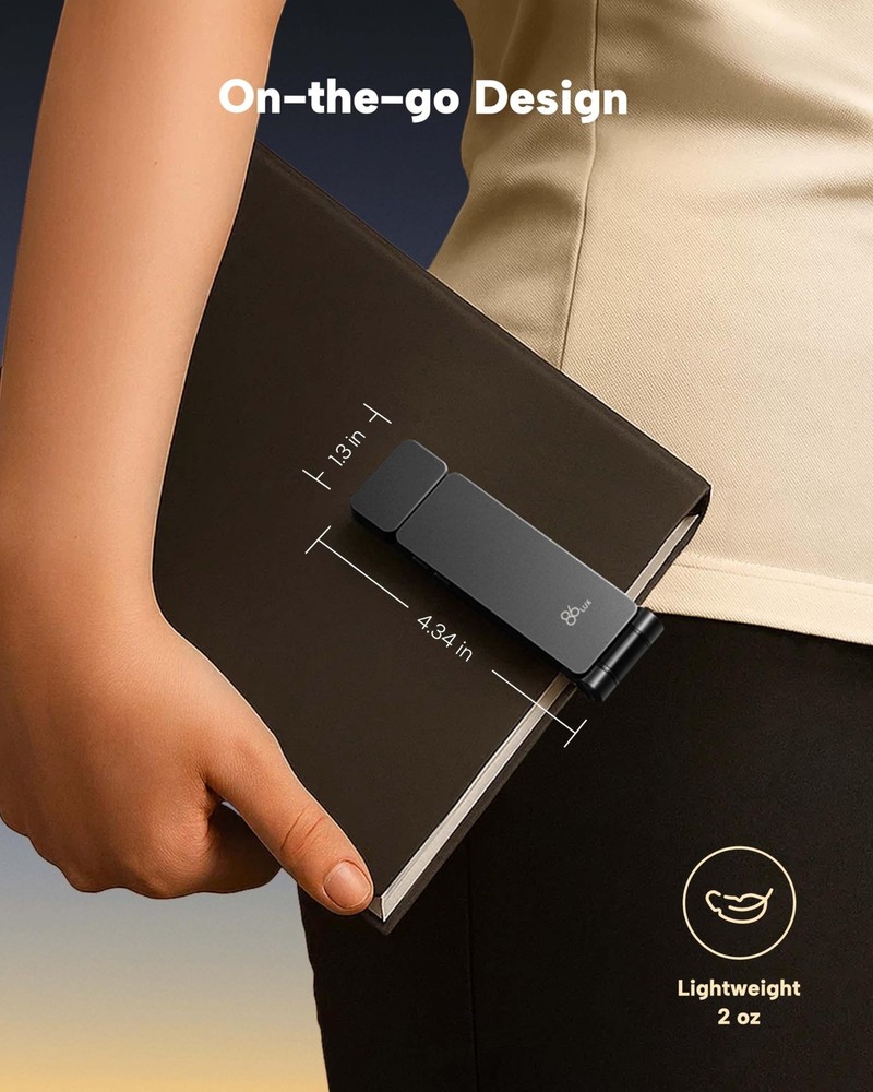 Book Light, Rechargeable Clip-On LED Reading Light for Bed & Night Use - 3 Co...