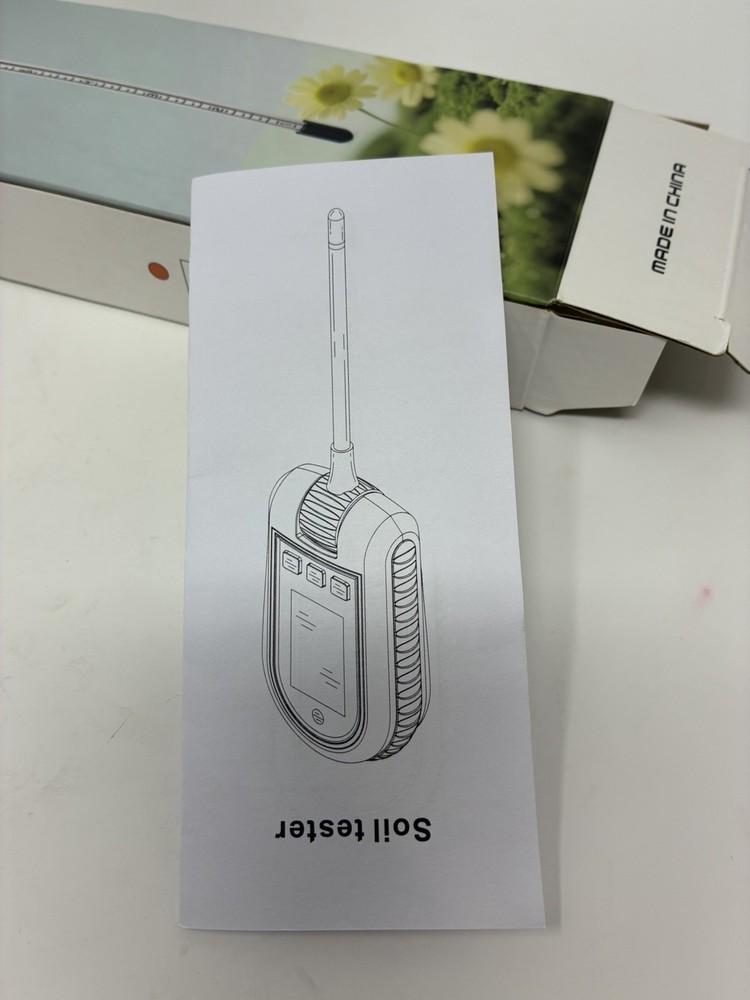 Digital Soil Meter Black/Yellow, Measures pH, Moisture, Temp, Light