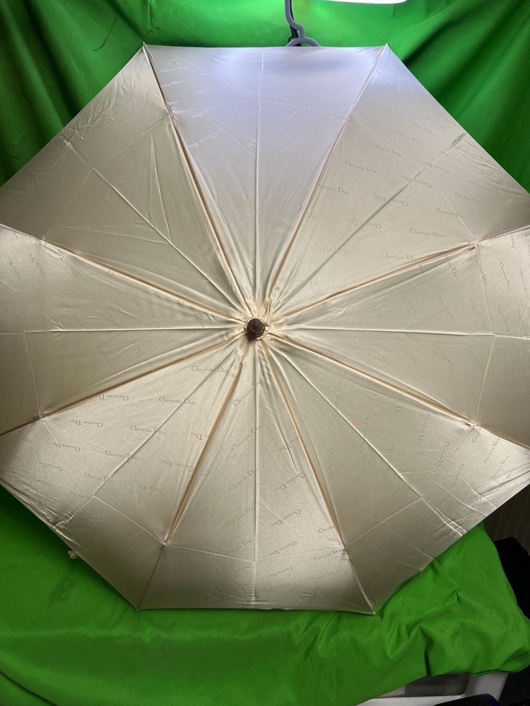 Christian Dior Folding Umbrella Compact Rain Shield Fashion Accessory Authentic