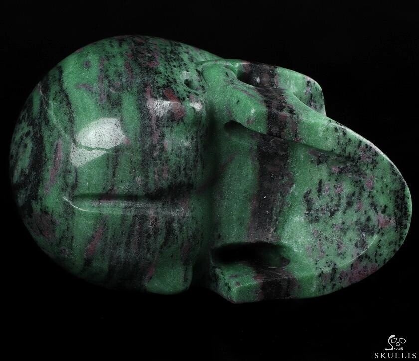 Lifesized 6.9" Ruby Zoisite Carved Crystal Skull, Realistic, Crystal Healing