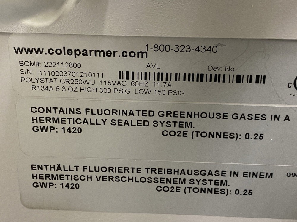 Cole-Parmer CR250WU Polystat Recirculating Chiller