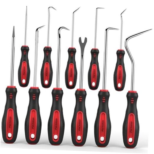 11-Piece Large Hook and Pick Set with Clip Removal Tool, Precision O-Ring