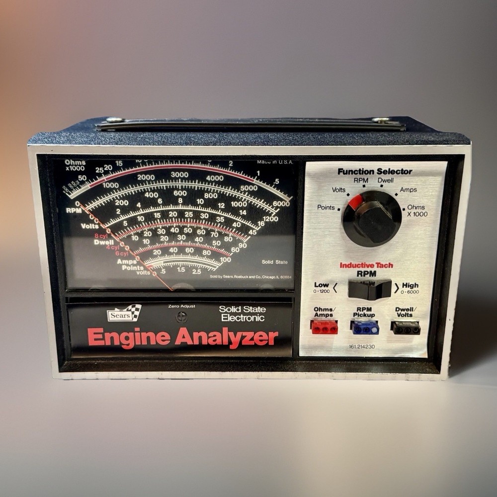 Sears Model 161.214230 Solid State Electronic Engine Analyzer W/ Cables & Manual