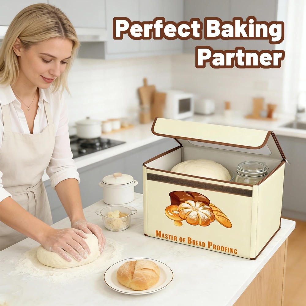 Foldable Bread Proofing with 3-Sided Even Heating, 68–131°F Precise Temp Cont...