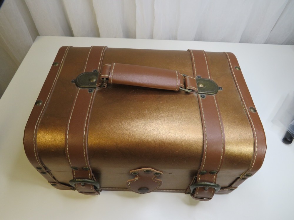 Faux lather small treasure chest