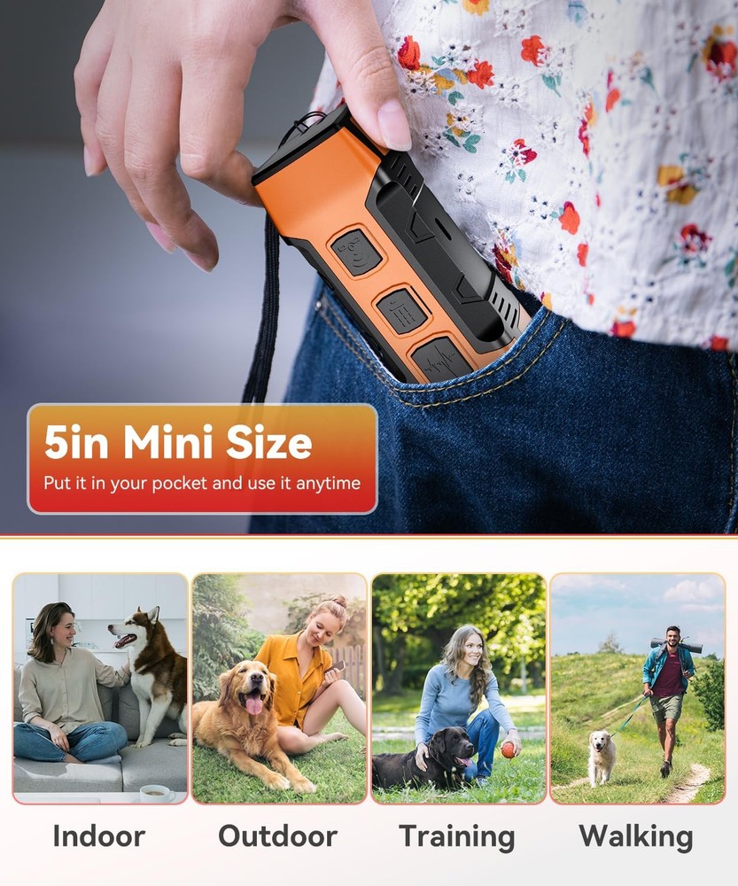 Dog Bark Deterrent Devices, Variable Frequency Ultrasonic to Stop Barking Nei...