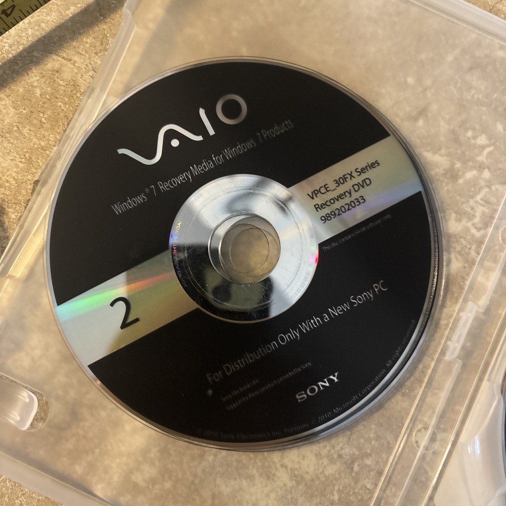 sony vaio windows 7 recovery