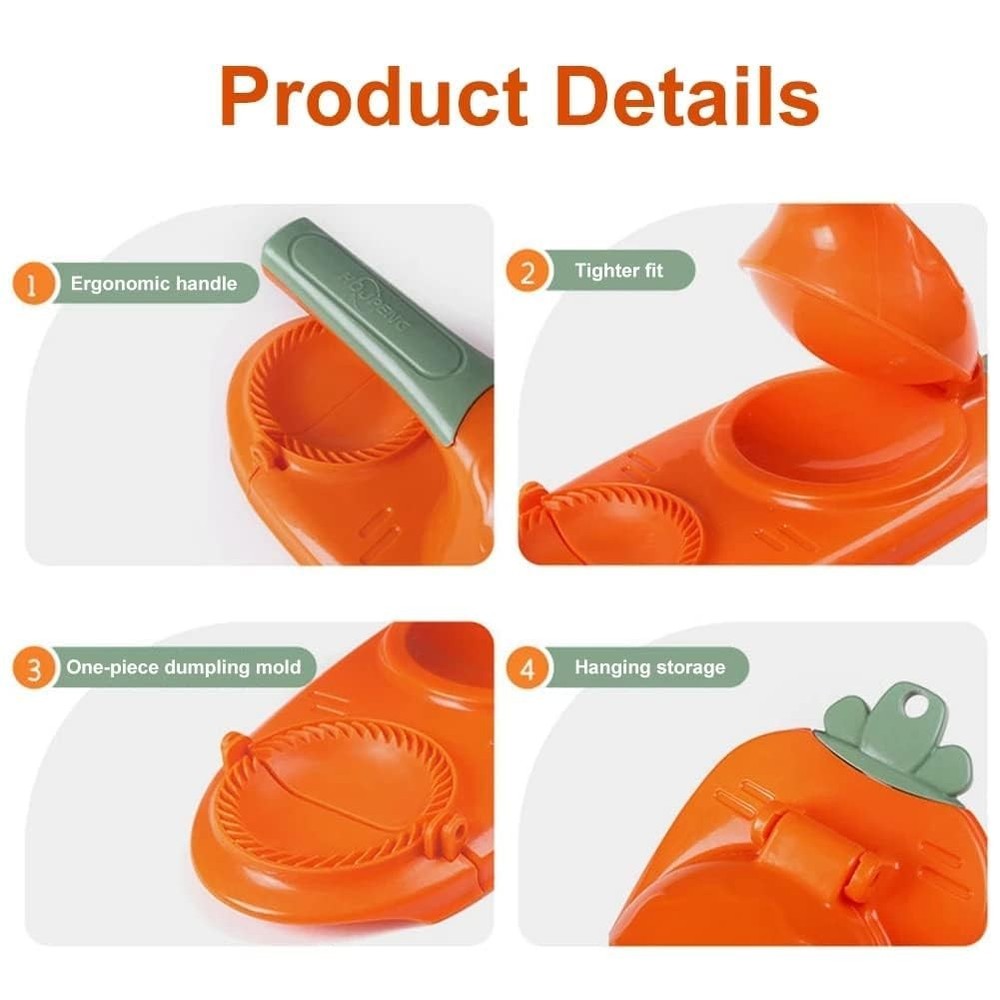 2 In 1 Dumpling Maker Press Kitchen Empanada Mold Large, Green