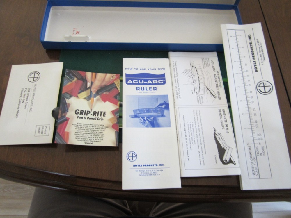 VTG ACU-ARC ADJUSTABLE RADIUS RULER DRAFTING TOOL ORIG BOX & INSTRUCTIONS HOYLE