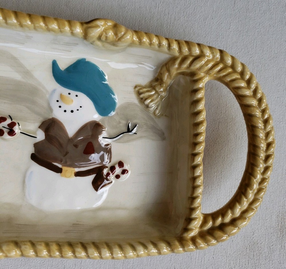 St. Nicholas Square "Happy Trails Holiday" Rectangular Christmas Holiday Tray