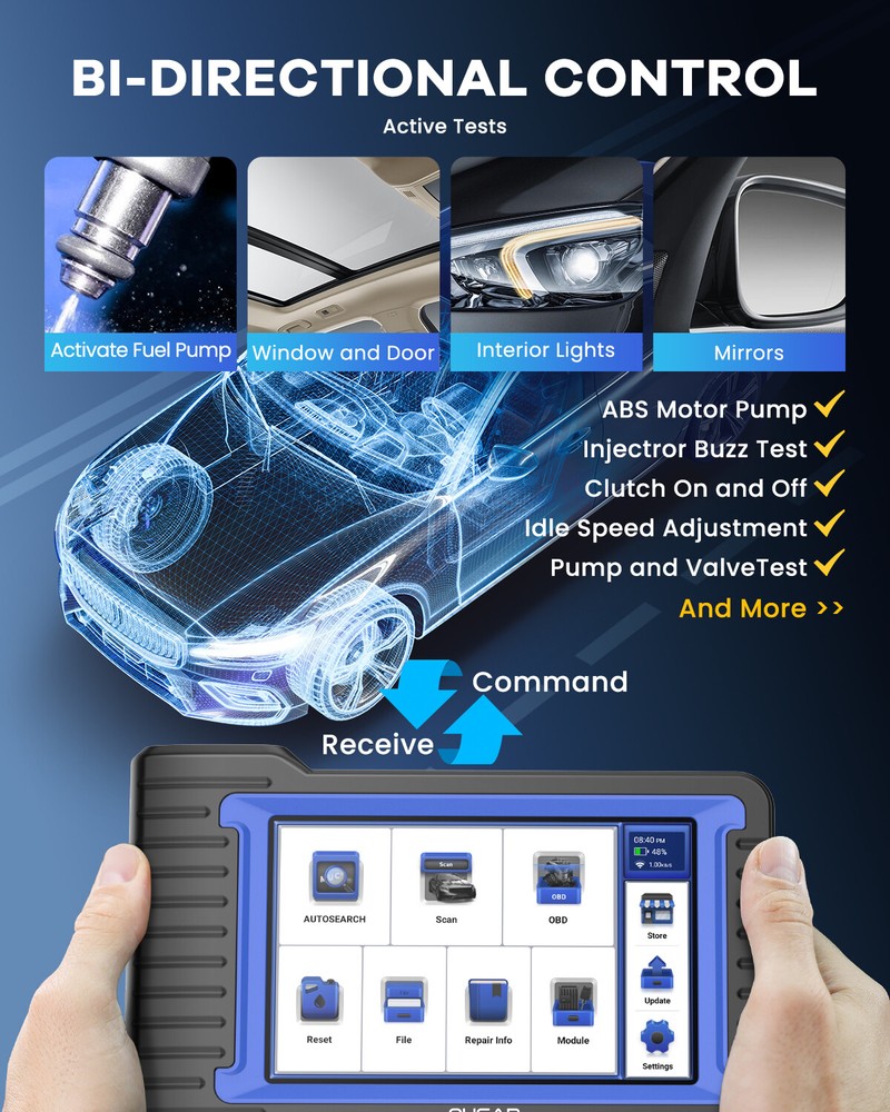 MUCAR VO7 OBD2 Scanner Bidirectional Car Diagnostic Tool All System ECU Coding
