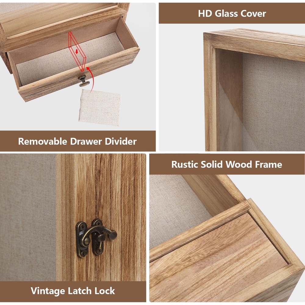 Shadow Box Display Case Large 11x16 Shadow Box Picture Frame W/ Drawer