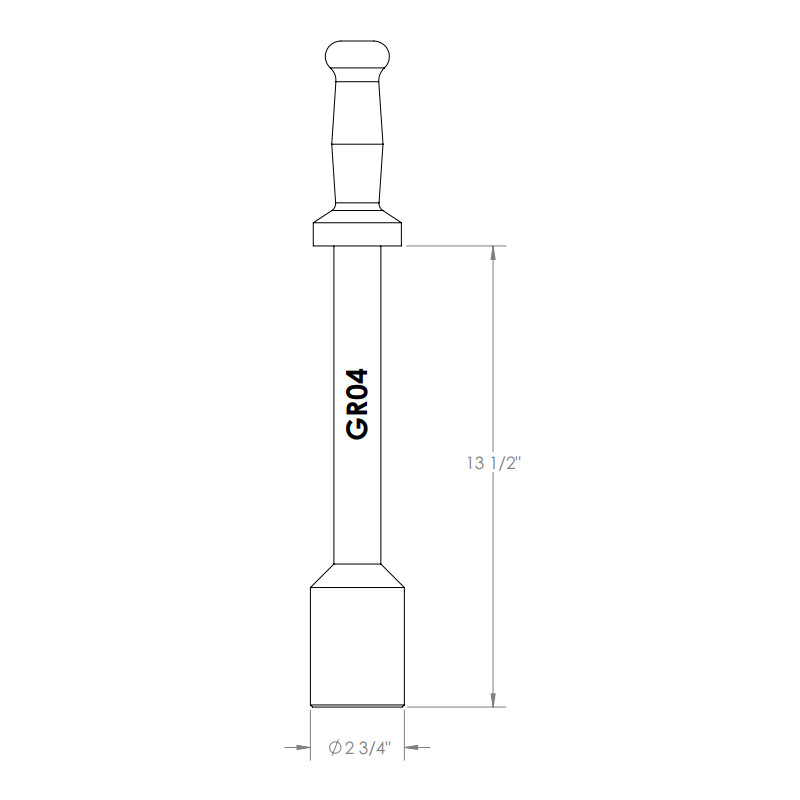 MEAT STOMPER, PUSHER FOR MEAT GRINDER SOLID PLASTIC 13 1/2"