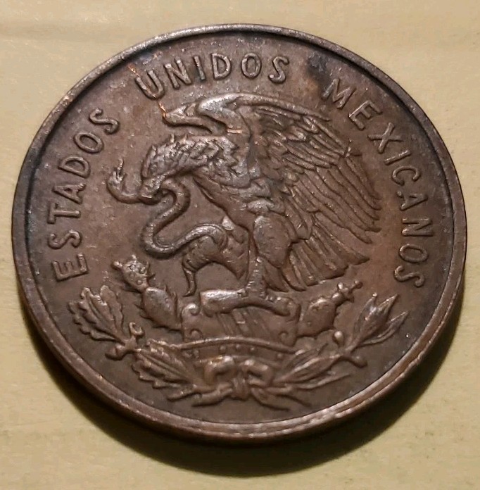 1967 Mexico 10 Centavos Coin