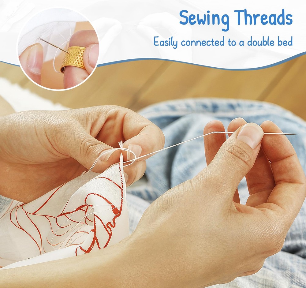 Sewing Thread - 1000 Yard White Polyester Thread for Hand Quilting and Sewing...