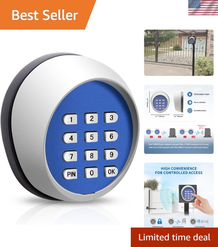 User-Friendly Keyless Entry Pad for Gates - Secure Remote Access - 3.6"L x 3.1"W