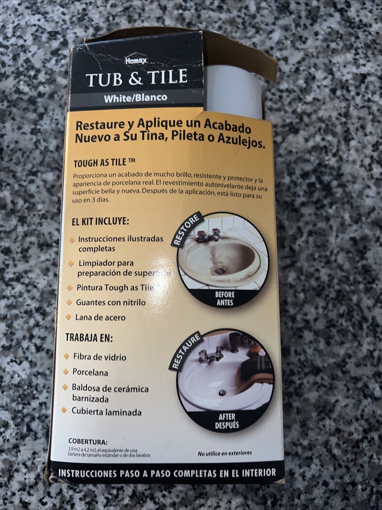 Tub and tile refinishing kit white