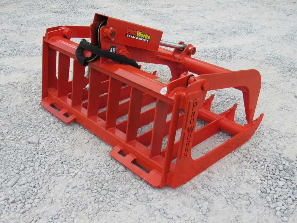 48" Root Grapple and 42" Long Pallet Forks Quick Attach Attachment Combo Package