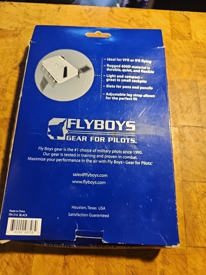 Flyboys Pilot Kneeboard with Clipboard - BLACK