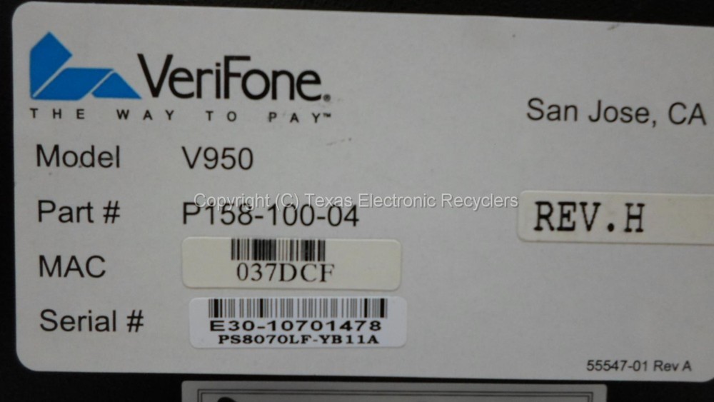VeriFone V950 P158-100-04 POS Ruby for Sapphire