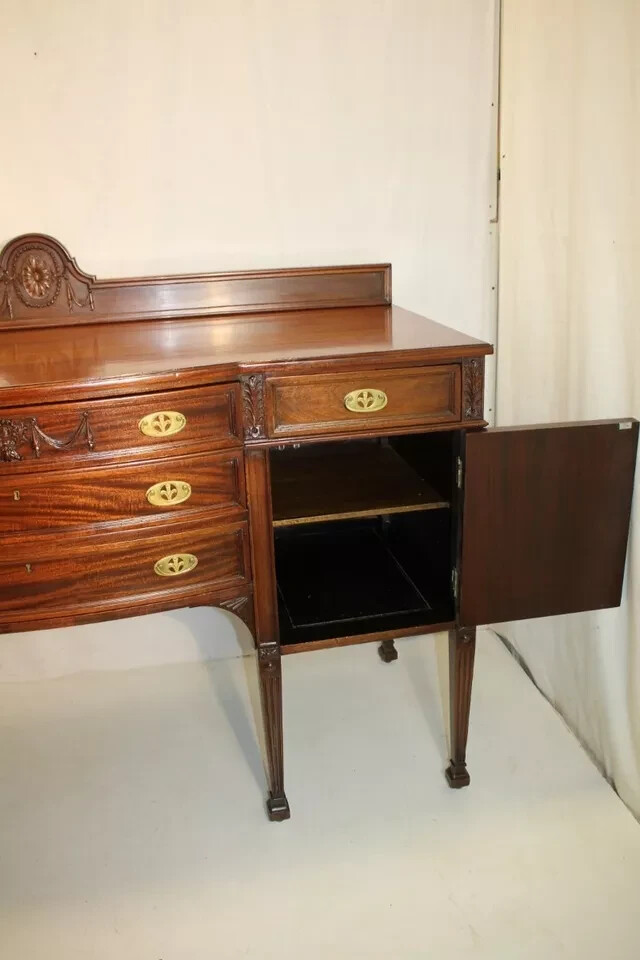 Adams Style Solid Mahogany American Made Carved Sideboard/Server