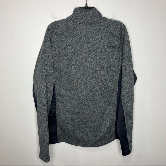 Spyder half zip sweater gait pullover gray black size large