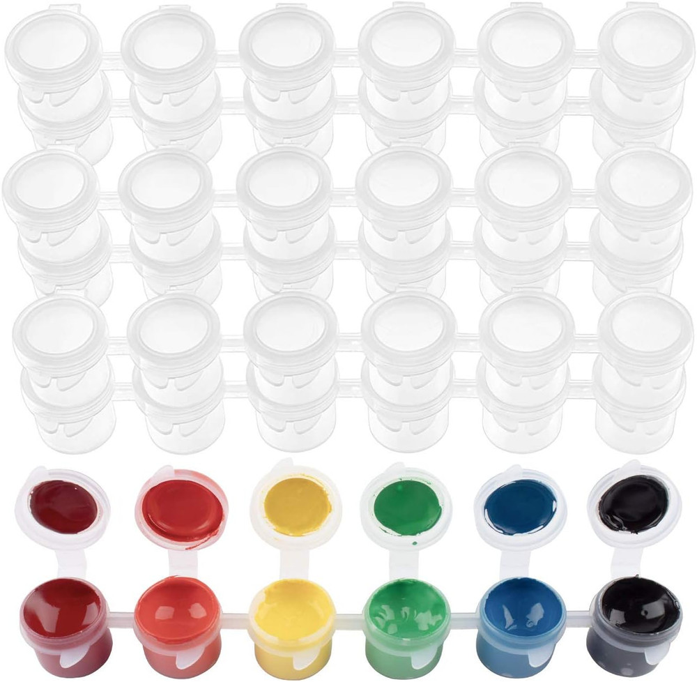 36 Empty Paint Pots with Lids, 5 ml/0.17 OZ Clear Empty Storage Paint Containers