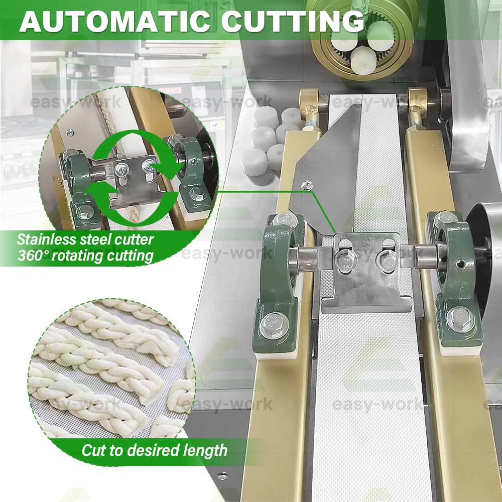 Automatic Extruder Fried Dough Twist Machine Bread Twisting Stick Rolling Cut