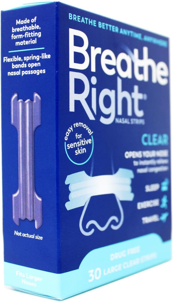 Nasal Strips Clear for Sensitive Skin Large 30 Each