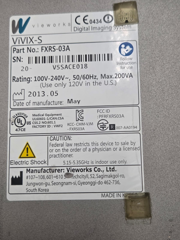 Vieworks Vivix-S Wireless FXRS-03A Digital Imaging System Panel Control Unit