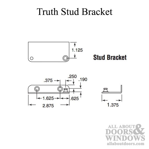 Truth Stud Bracket Entrygard Dyad Operator Left Hand E-Gard Finish