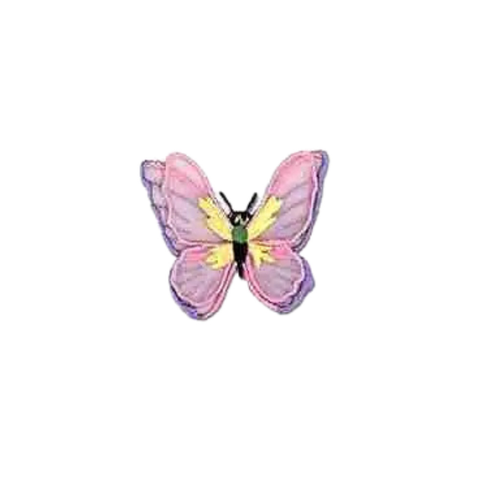 Pink Lavender Chiffon Butterfly (5-Pack) Iron-on Patch