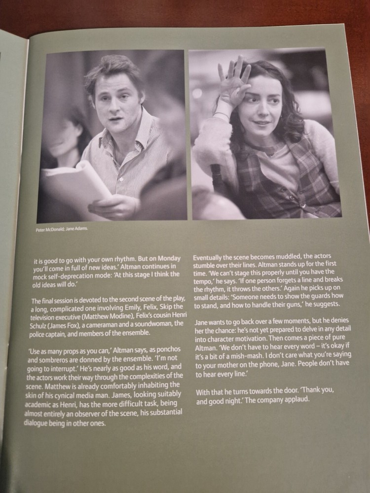 Resurrection Blues Old Vic Programme James Fox Neve Campbell Matthew Modine