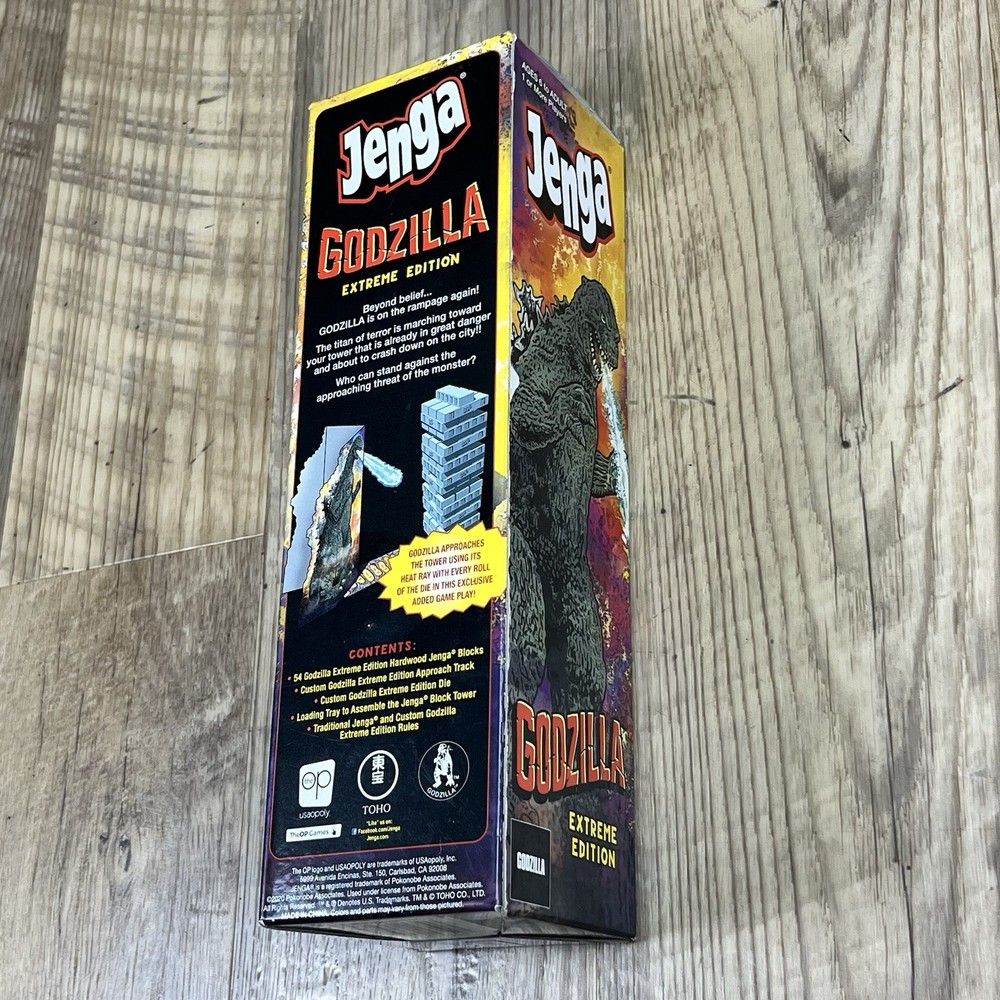 Jenga Godzilla Extreme Edition ~ Missing One Block ~ Loading tray ~ VG Condition