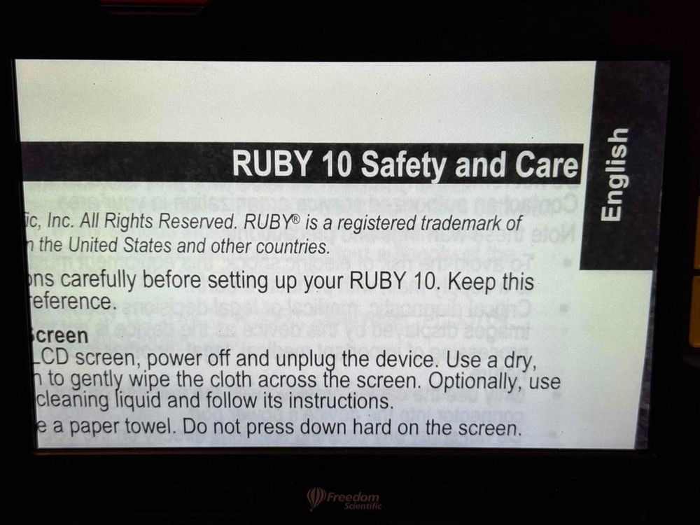 Freedom Scientific Ruby 10 Inch Touch Screen Video Handheld Tabletop Magnifier