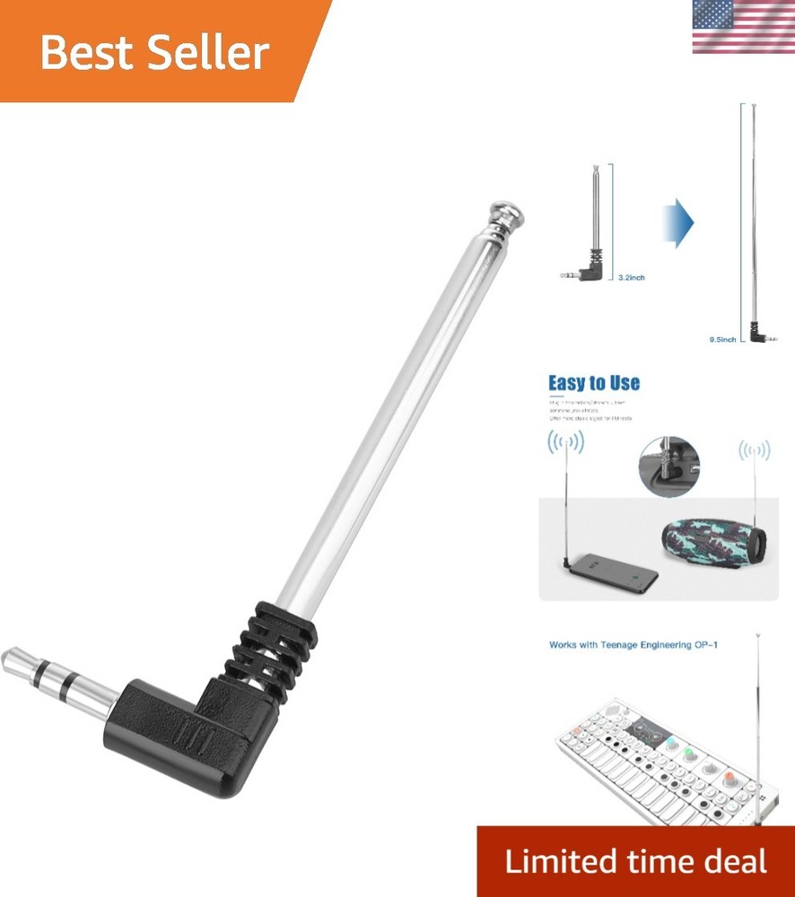 4-Section Telescoping Antenna for 3.5mm Devices - Enhanced FM Signal Performance