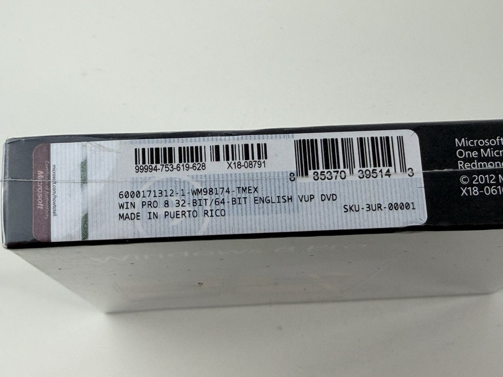 Microsoft Windows 8 Pro Full 32Bit & 64Bit English Genuine