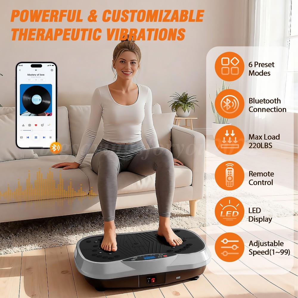 10 AutoMode Vibration Plate Exercise Machine Whole Body Workout Vibrate Platform